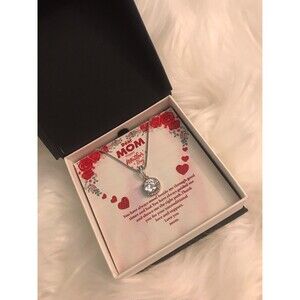 MOM Necklace Mothers Day Jewelry Gift Love  Pendant Message Card Gift